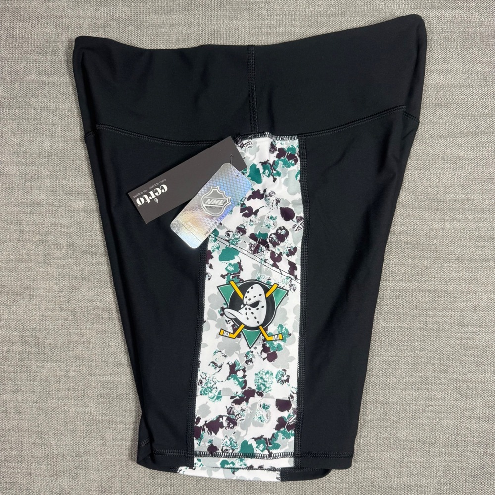 NWT Certa NHL Anaheim Ducks Bike‎ Shorts Women's XXL Mighty Ducks Athletic